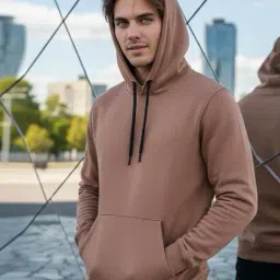 alpha tribe Men Regular Fit Hoodie with Drawstrings & Kangaroo Pockets image 1