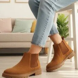 carlton london Women Ankle-Length Boots with Elasticated Side Panel-picture-10