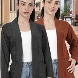 kryptic Women Pack of 2 Regular Fit Front-Open Shrugs-picture-13