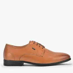 woodland Men Leather Plain-Toe Oxford Shoes image 1