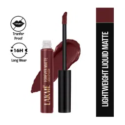 lakme Forever Matte Liquid Lipstick Lasts for 16 Hrs - Wine Touch image 1