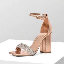 purplehunt Women Embellished Chunky Heeled Sandals image 1