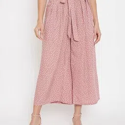 la zoire Polka-Dot Print Pleated Pants with Tie-Up-picture-43