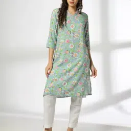 avaasa mix n' match Women Floral Print Straight Kurta-picture-42