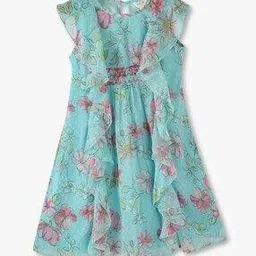 point cove Girls Floral Print Fit & Flare Dress-picture-39
