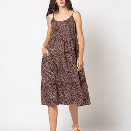svrnaa by azorte Floral Print A-Line Dress-picture-28
