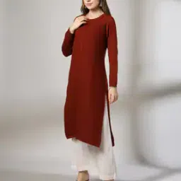 fusion Women Knitted Straight Kurta-picture-35