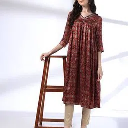 avaasa mix n' match Women Floral Print Empire Kurta-picture-29