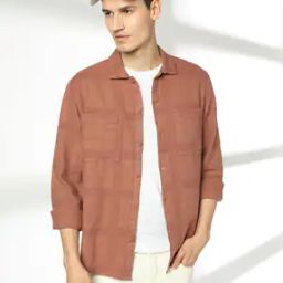 dnmx Men Checked Regular Fit Shirt with Patch Pockets-picture-29