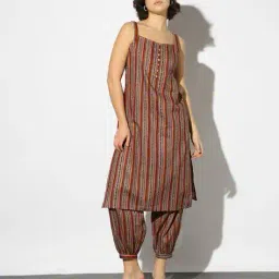 svrnaa by azorte Printed Cambric Strappy Kurta image 1