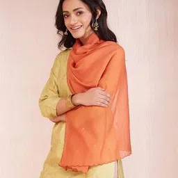 Women Embellished Dupatta with Scalloped Border-image-1