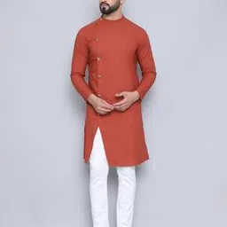 even Men Regular Fit Mandarin Collar Long Kurta-picture-18