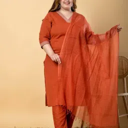 readiprint Women Cotton Straight Kurta Set image 1