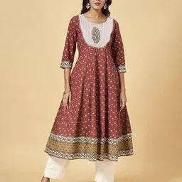 rangmanch by pantaloons Women Floral Anarkali Kurta-picture-10