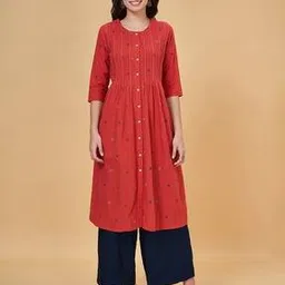 rangmanch by pantaloons Women Printed Straight Kurta with 3/4th Sleeves-picture-44