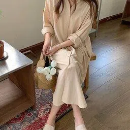 outzidr global Women Midi Shirt Dress-picture-14