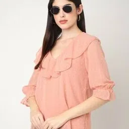 fyre rose Swiss-Dot Embroidered V-Neck Top-picture-48