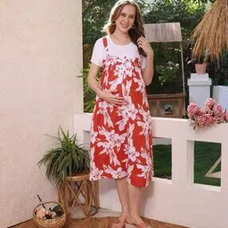 easy mom Women Floral Fit and Flare Dress-picture-26