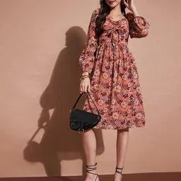 all yours Floral Print Fit & Flare Dress-picture-52