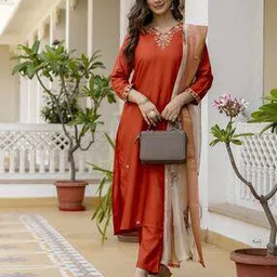 18india Women Embroidered Straight Kurta Set-picture-45
