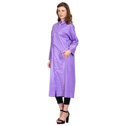 w+ Women|Girl's Waterproof|SnowProof Raincoat|Rainsuit|Barsaati with Cap (Purple) image 3