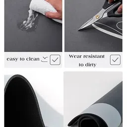 Royser 2Pcs Kitchen Mat Set for Floor, Anti-Fatigue and Waterproof & Non-Slip Cushioned Mats for Home, Office & Kitchen Decor with Marble Black Design with Easy to Clean (120 x 40cm, 60 x 40cm) image 5