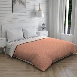 Boutique Living India Off White & Orange Heavy Winter 120 GSM Double Bed Comforter-picture-21