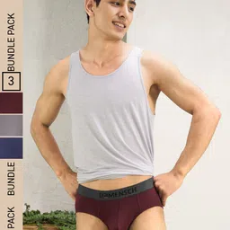 DaMENSCH Men DEO-SOFT Deodorizing Micro Modal Solid Briefs DAM-AS-B-WR&WG&SB-PACK-3-MIX-picture-34