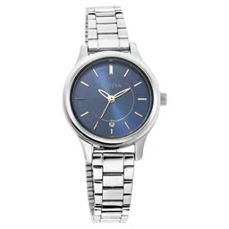 Titan Quartz Analog with Date Blue Dial Metal Strap Watch for Women-picture-36