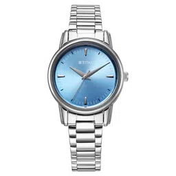 Titan Karishma Quartz Analog Blue Dial Silver Stainless Steel Strap Watch For Women-picture-31