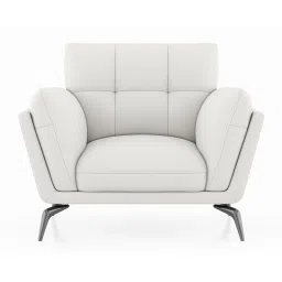 urban ladder Vetra 1 Seater Leather Sofa In White image 3