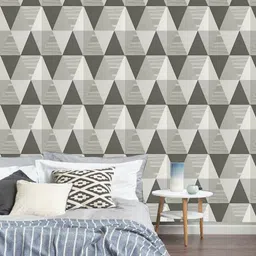 Jaamso Royals Grey Triangle Quilt Peel and Stick Self Adhesive Wallpaper image 1