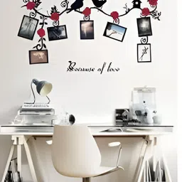 Asian royal Black & Red Birds Printed  Self Adhesive 3D Decals & Stickers-image-86
