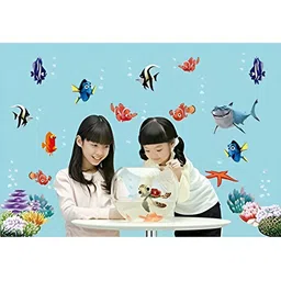 Asian royal Blue & Red 3D Printed Self Adhesive Wall Sticker-image-29