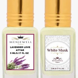 Menjewell Fragrances Combo Pack of 2PCs Attar (Lavender Love 5ML, White Musk 5ML)-picture-47