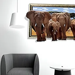 Asian royal Blue & Brown Printed Self-Adhesive Wall Sticker-image-68