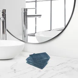 Himeya Blue 4 Pieces Self-Designed 320 GSM Cotton Face Towels-picture-12