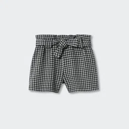 Mango Kids Girls Checked Sustainable Shorts with Belt-picture-36