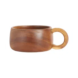 NATURALLY YOURS Brown Solid Wood Glossy Mugs Set of Cups and Mugs image 3