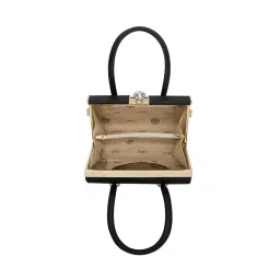 Lavie Luxe Dazzle Black Solid Satchel Bag with Detachable Strap image 5