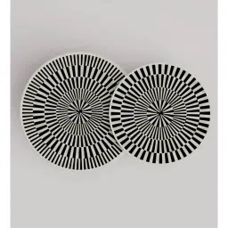 CasaGold Round Bone Inlay Nesting Coffee Table Set Set Of 2 In Black Colour image 2