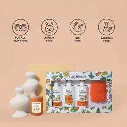 Lazy Rituals Tangerine and Basil Body Care Set | Includes Shower Gel Hand Wash and Body Lotion with a Free Loofah for a Refreshing Skincare Experience image 2