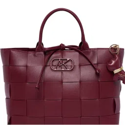 Akiki London Edmonton 34 Tote Bag with Detachable Strap-Wine (L) image 5