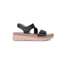 Jove Women Black Solid Platform Sandals image 4
