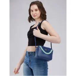 Caprese Women Blue Perline Sling Bag (M)-image-5