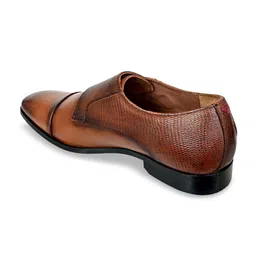 HX London Men Textured Leather Formal Monk Shoes image 2