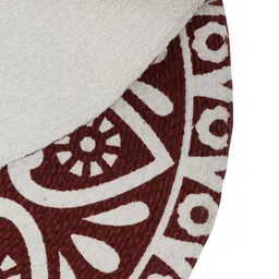 HOSTA HOMES White & Brown Ethnic Motifs Printed Round Cotton Table Placemats image 3