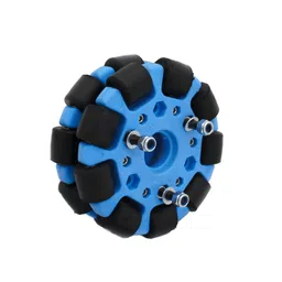 EasyMech Blue 100mm Double Glass Fiber Omni Wheel (BEARING TYPE ROLLER) High Quality image 2