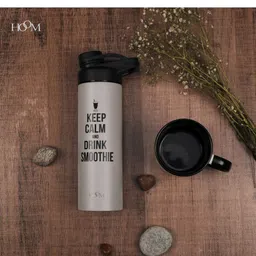HOOM White Printed Stainless Steel 500ML Double Wall Bottle-picture-29