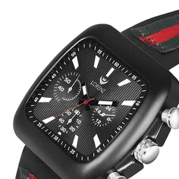 LORENZ Men Brass Dial & Leather Bracelet Style Straps Analogue Watch MK-4021R image 3